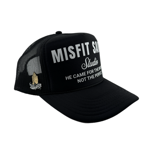 Misfit Saint (Studio) Trucker Hat-Black/White