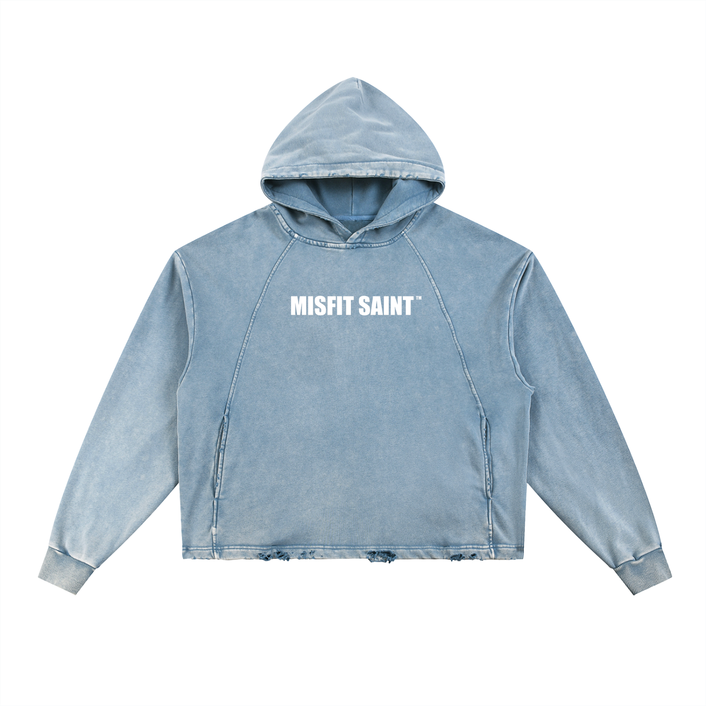 Misfit Saint (For the Broken #2) Vintage Washed Frayed-Hem Hoodie