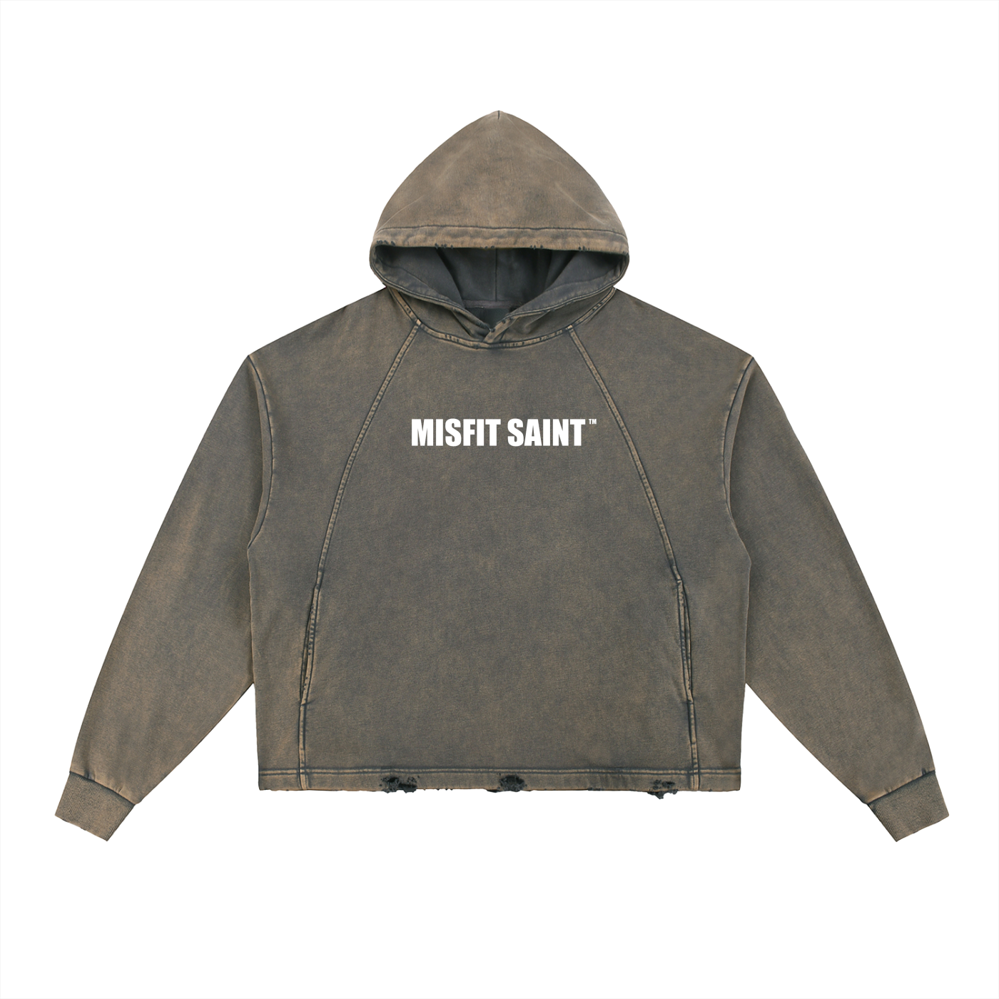 Misfit Saint (For the Broken #2) Vintage Washed Frayed-Hem Hoodie