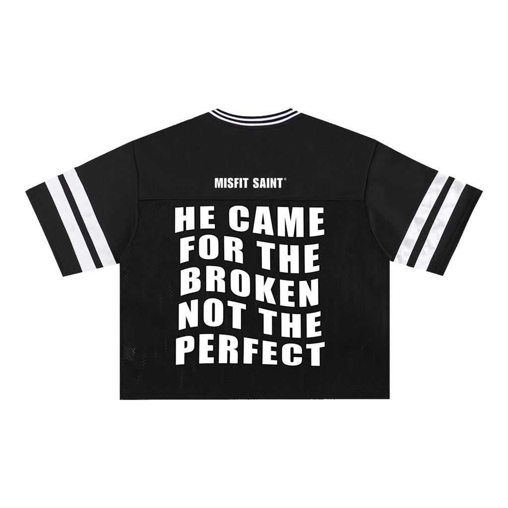 "For the Broken" Taped Mesh Boxy T-Shirt