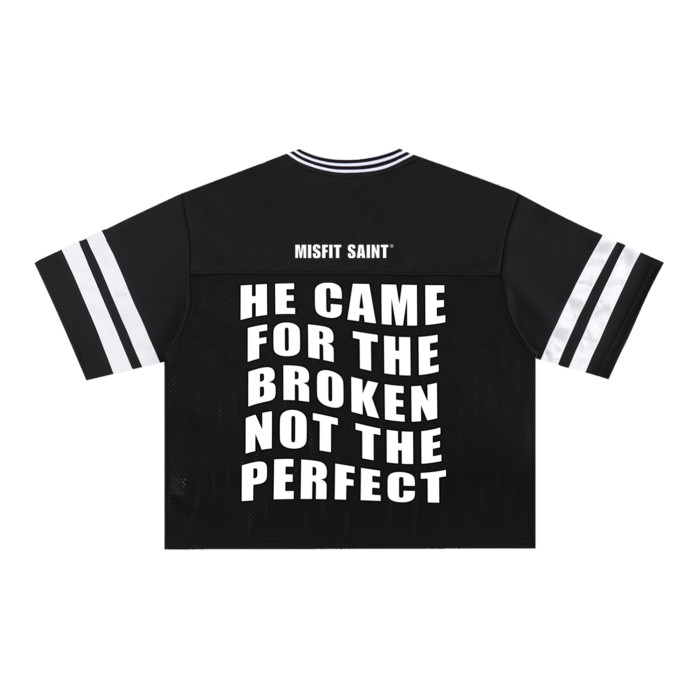 "For the Broken" Taped Mesh Boxy T-Shirt