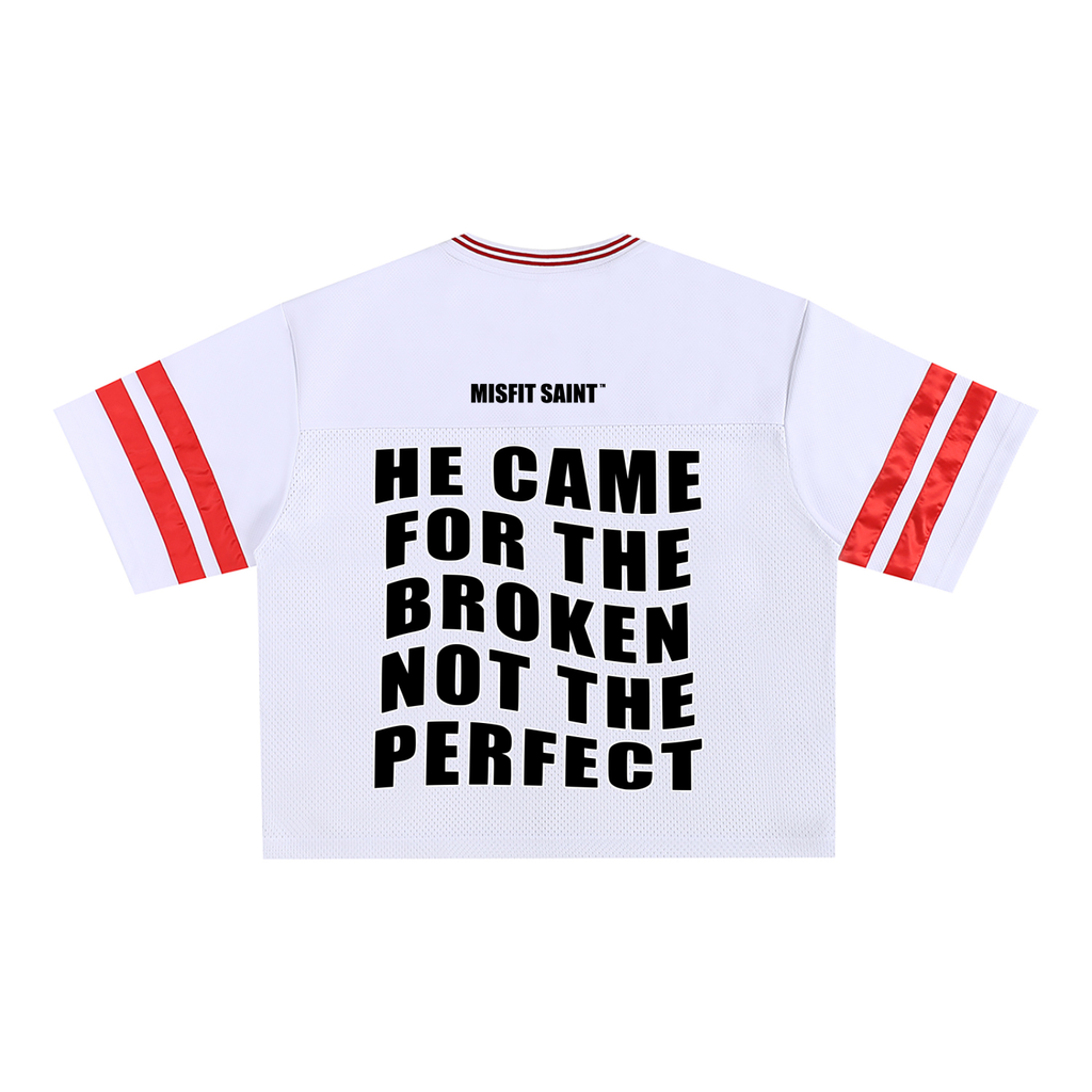 Misfit Saint (For the Broken) Taped Mesh Boxy T-Shirt