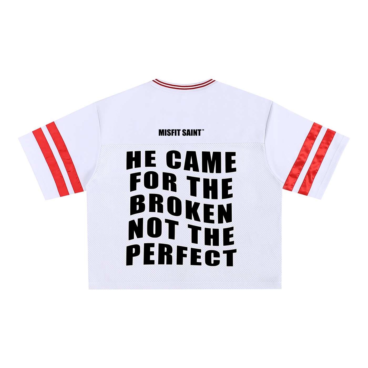 Misfit Saint (For the Broken) Taped Mesh Boxy T-Shirt