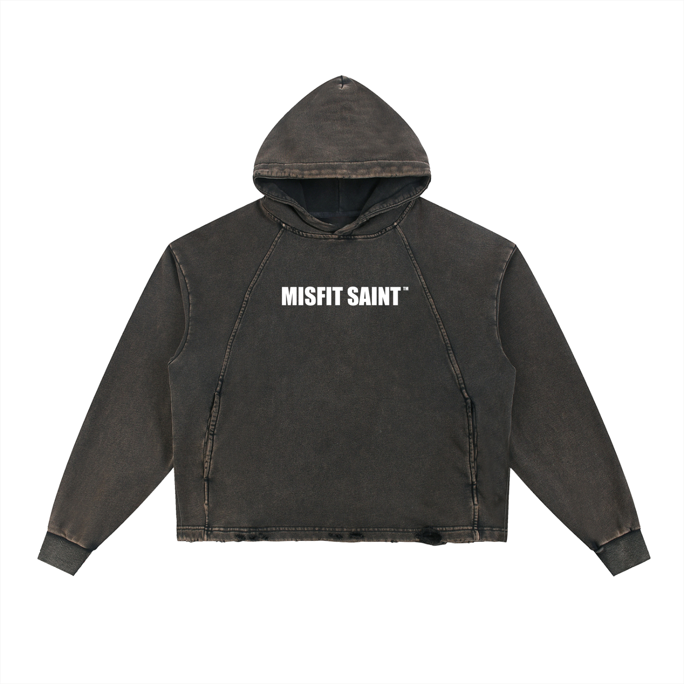 Misfit Saint (For the Broken #2) Vintage Washed Frayed-Hem Hoodie