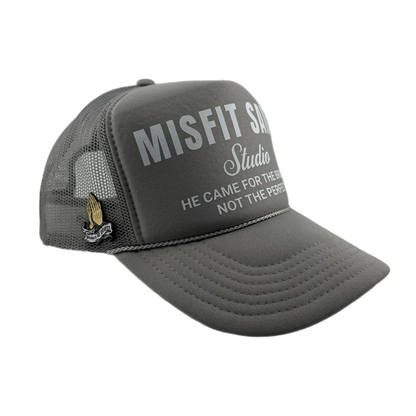 Misfit Saint (Studio) Trucker Hat-Grey/White
