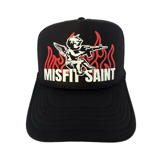 Misfit Saint (The Misfit #3) Trucker SnapBack-Black