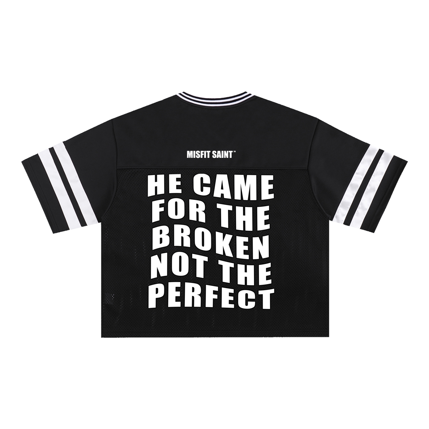 Misfit Saint (For the Broken)Taped Mesh Boxy T-Shirt