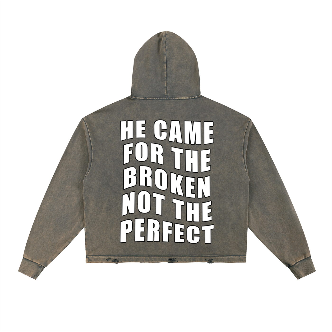 Misfit Saint (For the Broken #2) Vintage Washed Frayed-Hem Hoodie