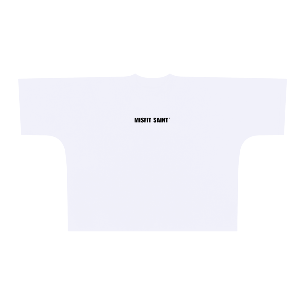 Christian ,misfit saint,streetwear,faith,white,black,monogram