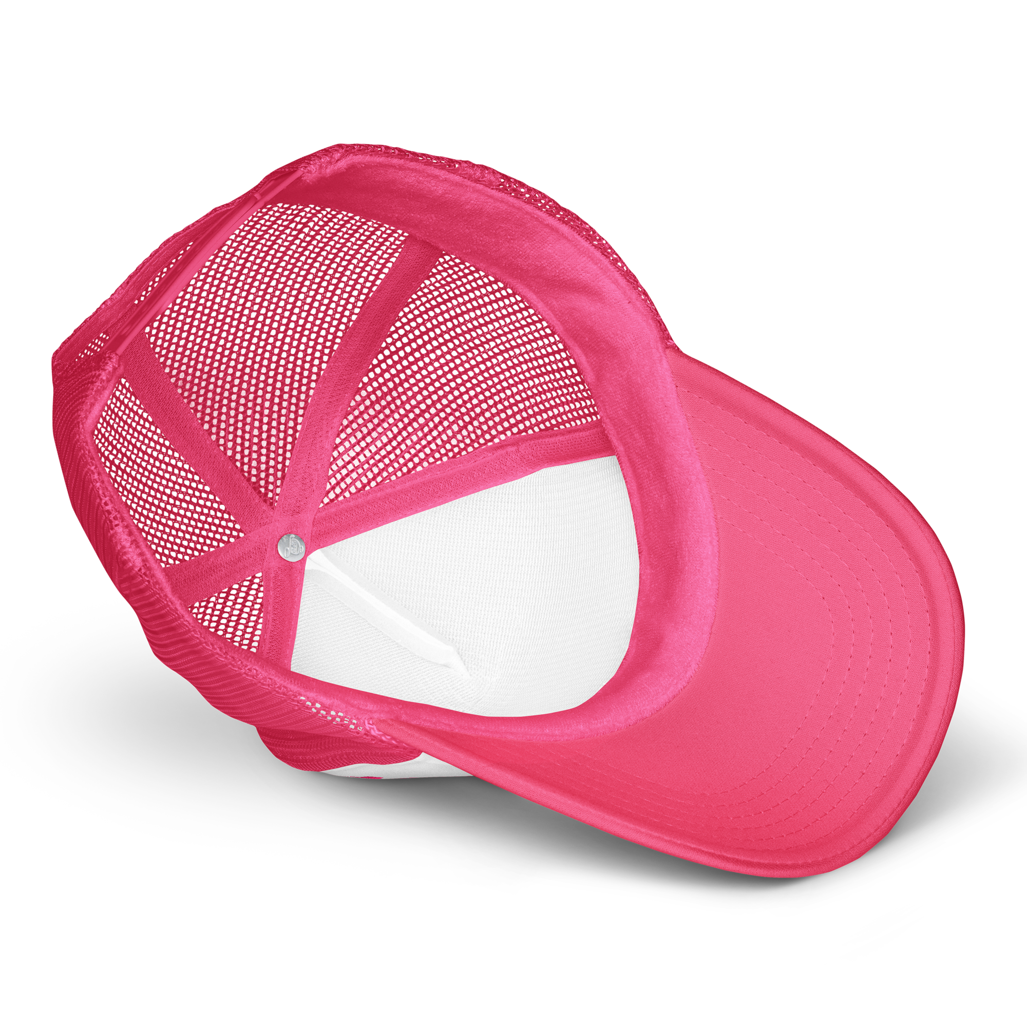 Misfit Saint (No Love For "Snakes") Trucker Hat-Hot Pink/White