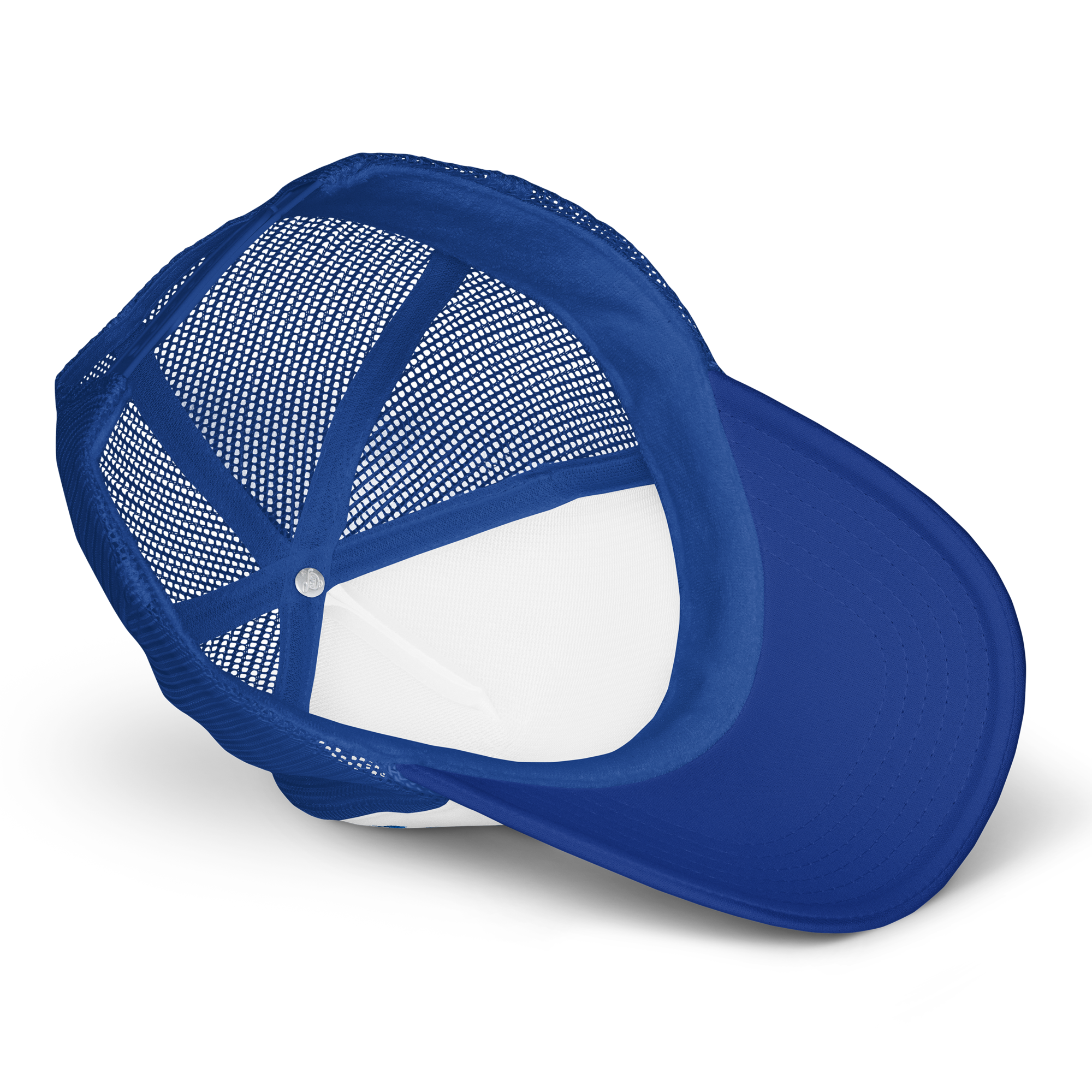 Misfit Saint (No Love For "Snakes") Trucker Hat-Royal Blue/White